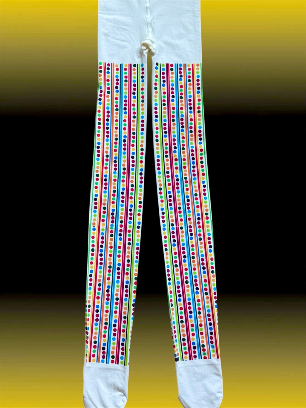 Colorful Alt Clowncore Striped Stockings | Festival Rave Legs