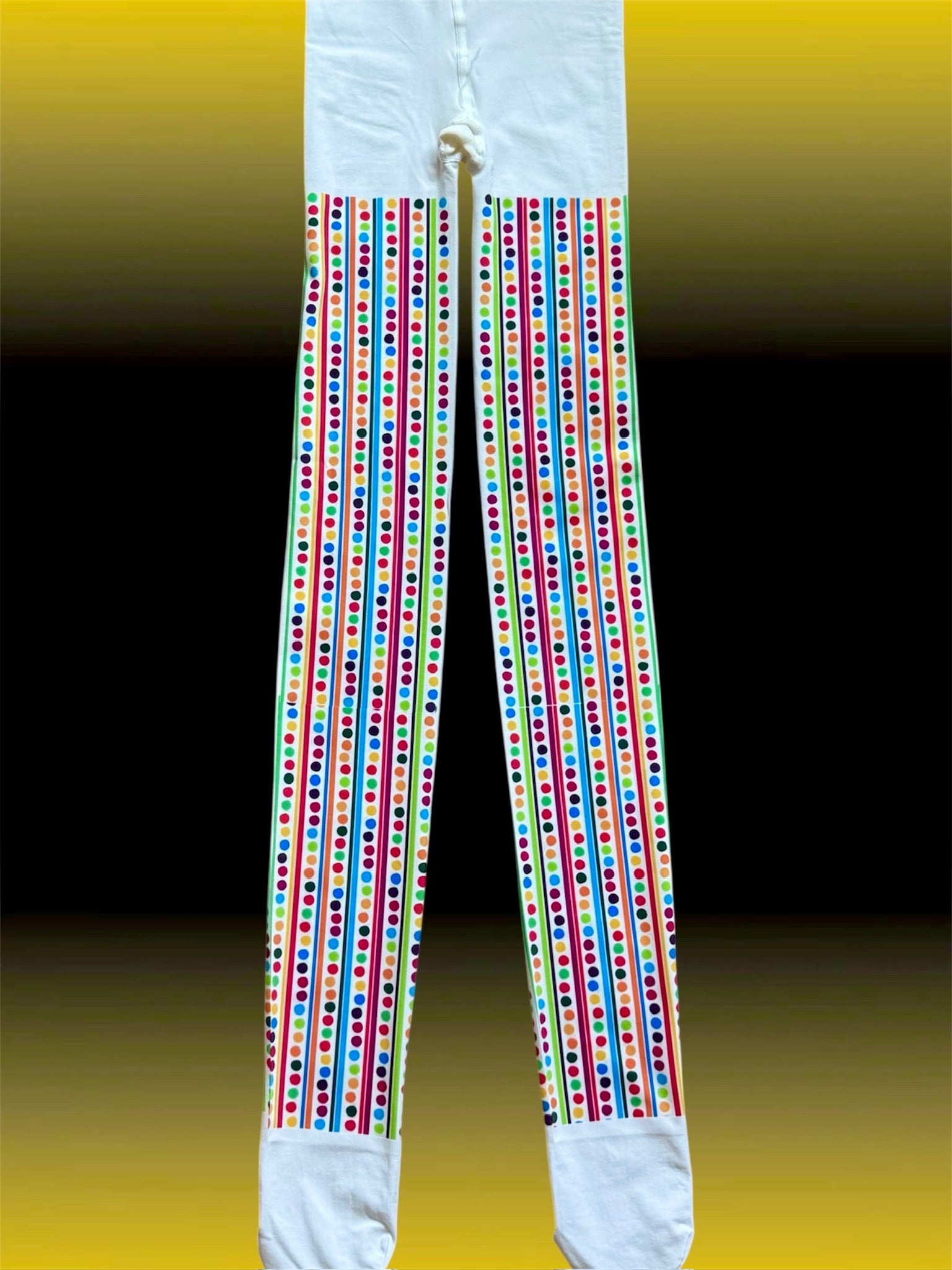 Colorful Alt Clowncore Striped Stockings | Festival Rave Legs