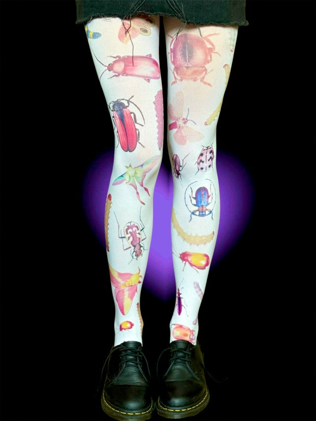 Insect Art Tights – Surreal Naturecore Y2K Statement Pantyhose
