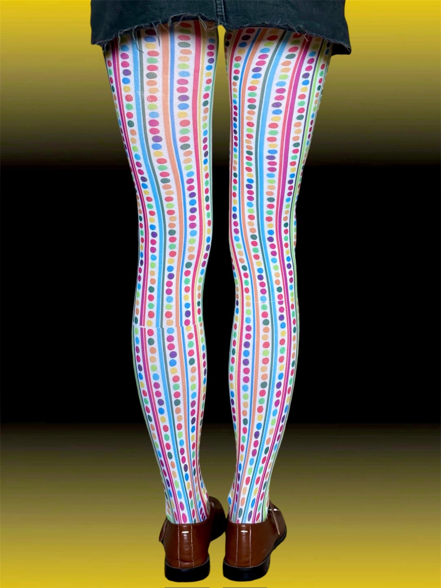 Colorful Alt Clowncore Striped Stockings | Festival Rave Legs
