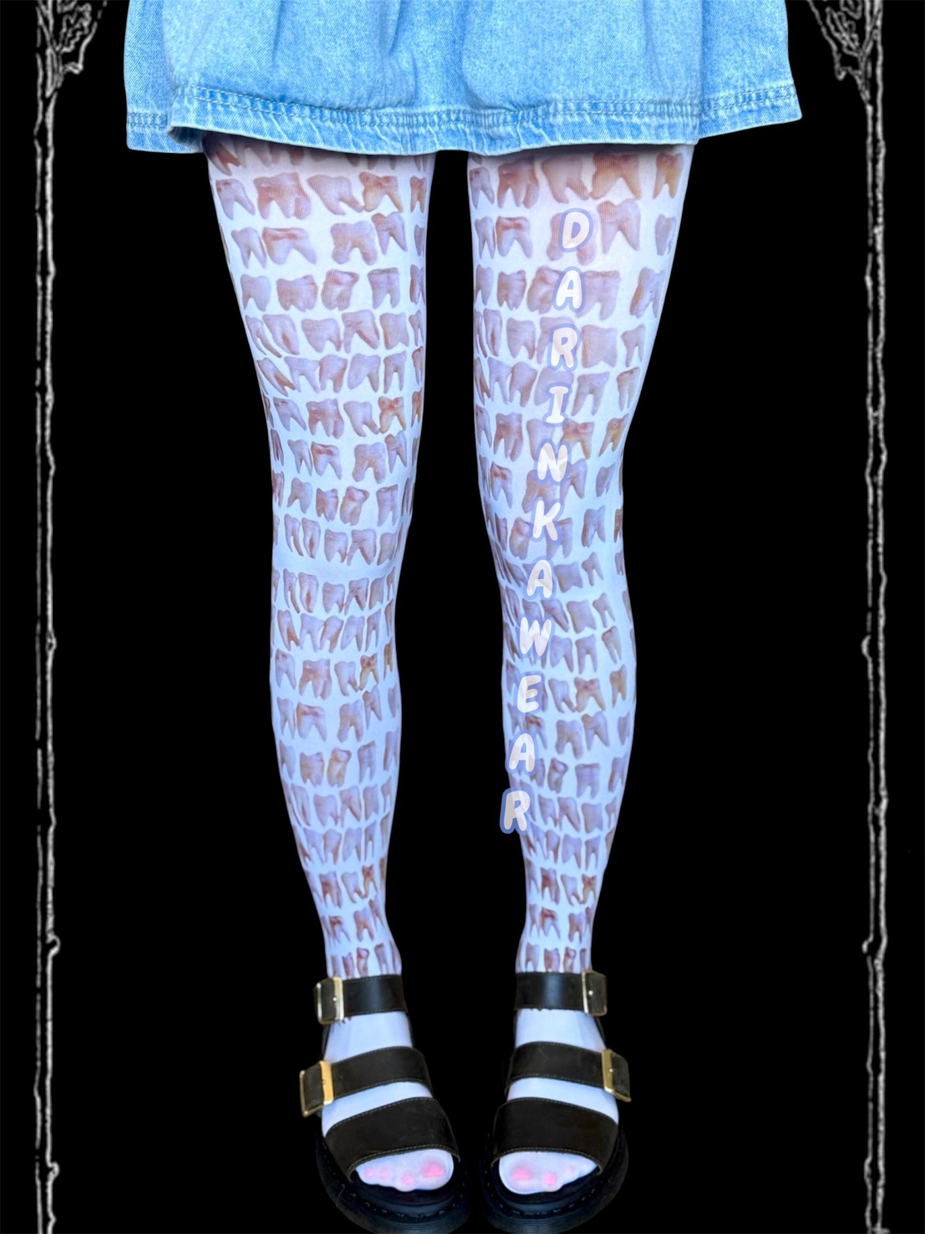 Tooth Fairy Tights, Teeth Print Pantyhose, Dental Student Gift, Dentist Gift, Weirdcore Tights