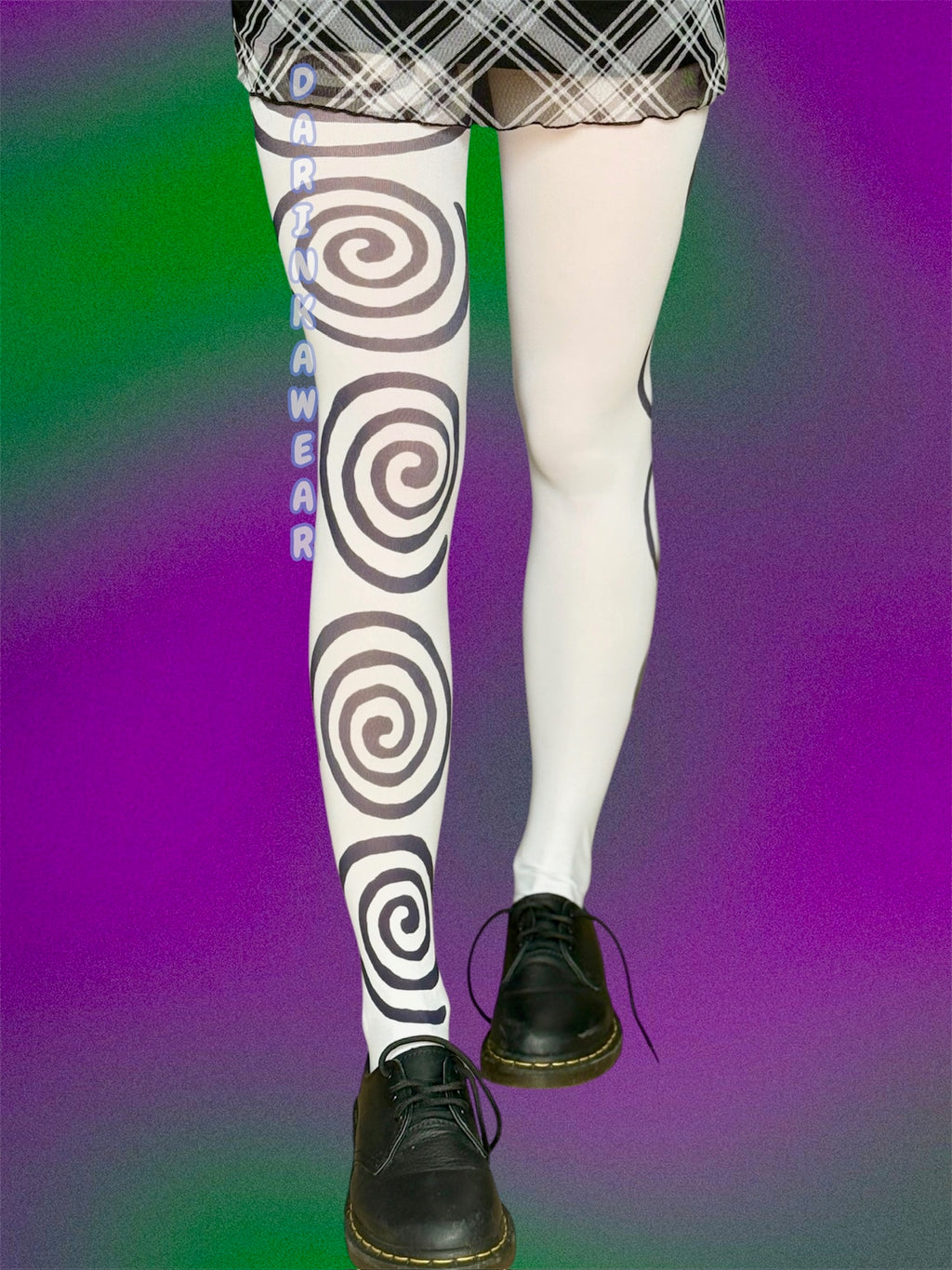 Spiral Print Tights Y2K Aesthetic, Optical Illusion Stockings, Swirl Pattern Pantyhos