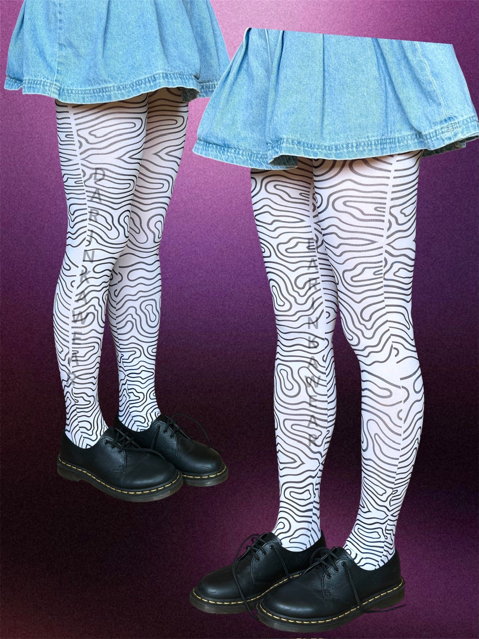 Abstract Line Tights, Minimalist Pattern Tights, Y2K Aesthetic Tights