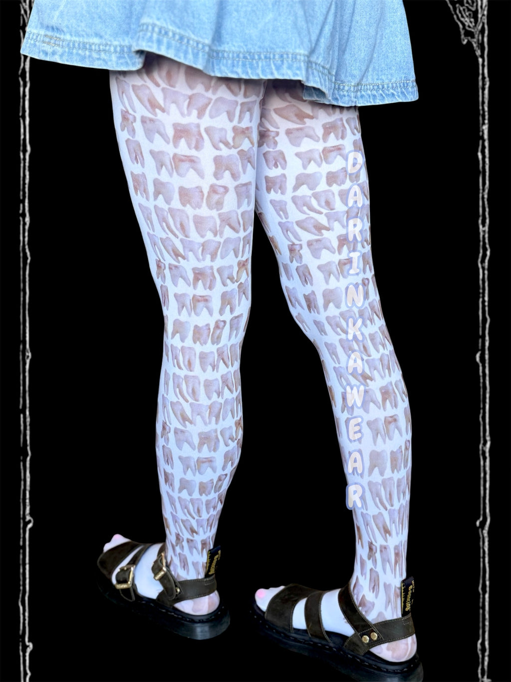 Tooth Fairy Tights, Teeth Print Pantyhose, Dental Student Gift, Dentist Gift, Weirdcore Tights