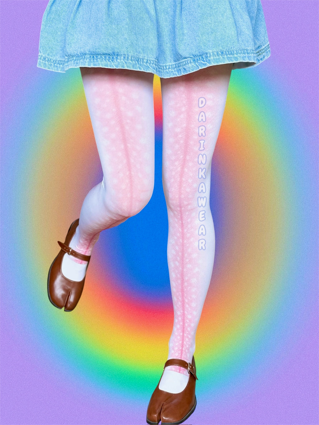Deer Print Tights Aesthetic, Fawn Pattern Tights, Soft Pink Tights