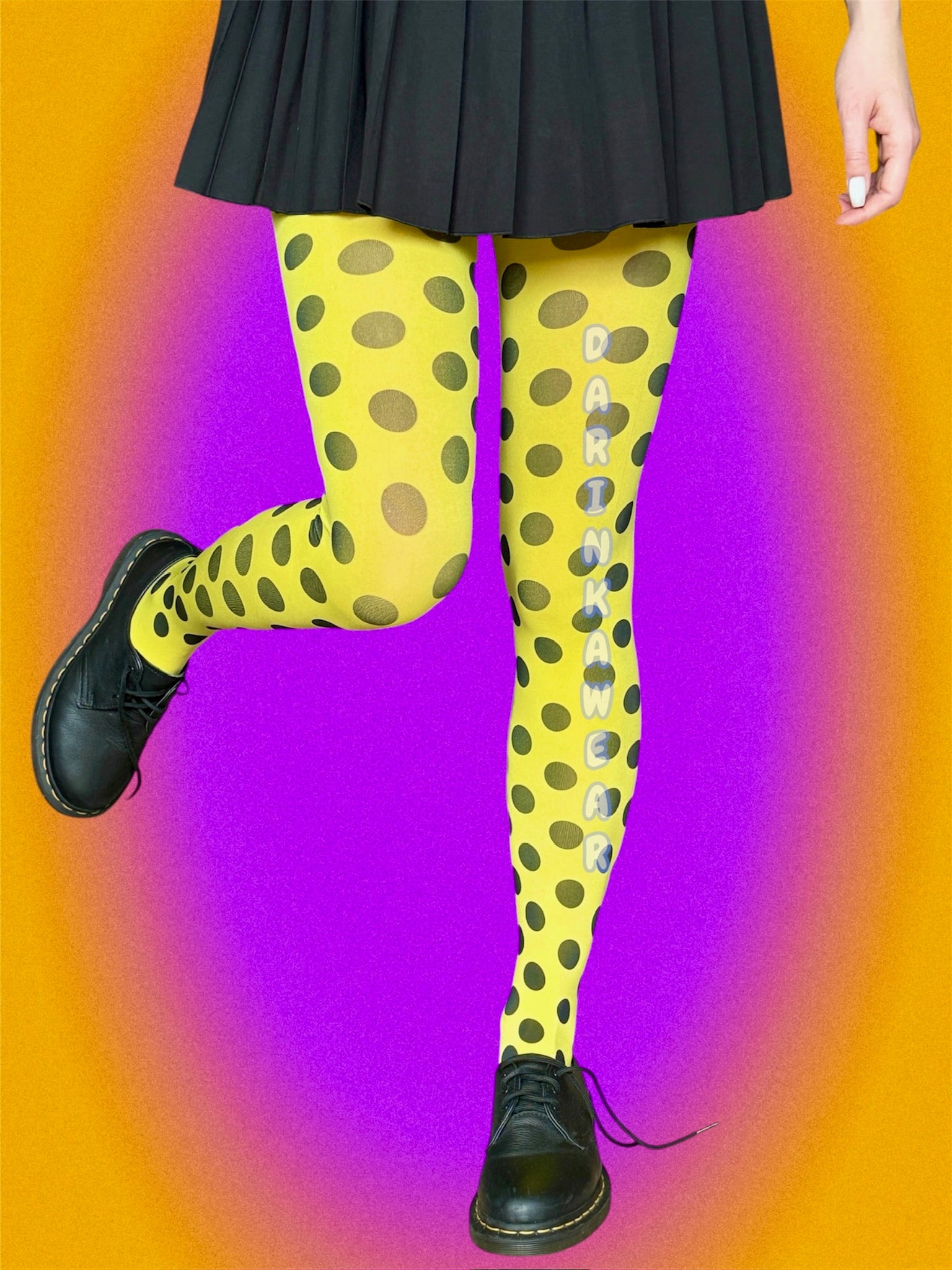 Yellow Polka Dot Tights, Y2K Aesthetic Tights, Cute Pattern Tights