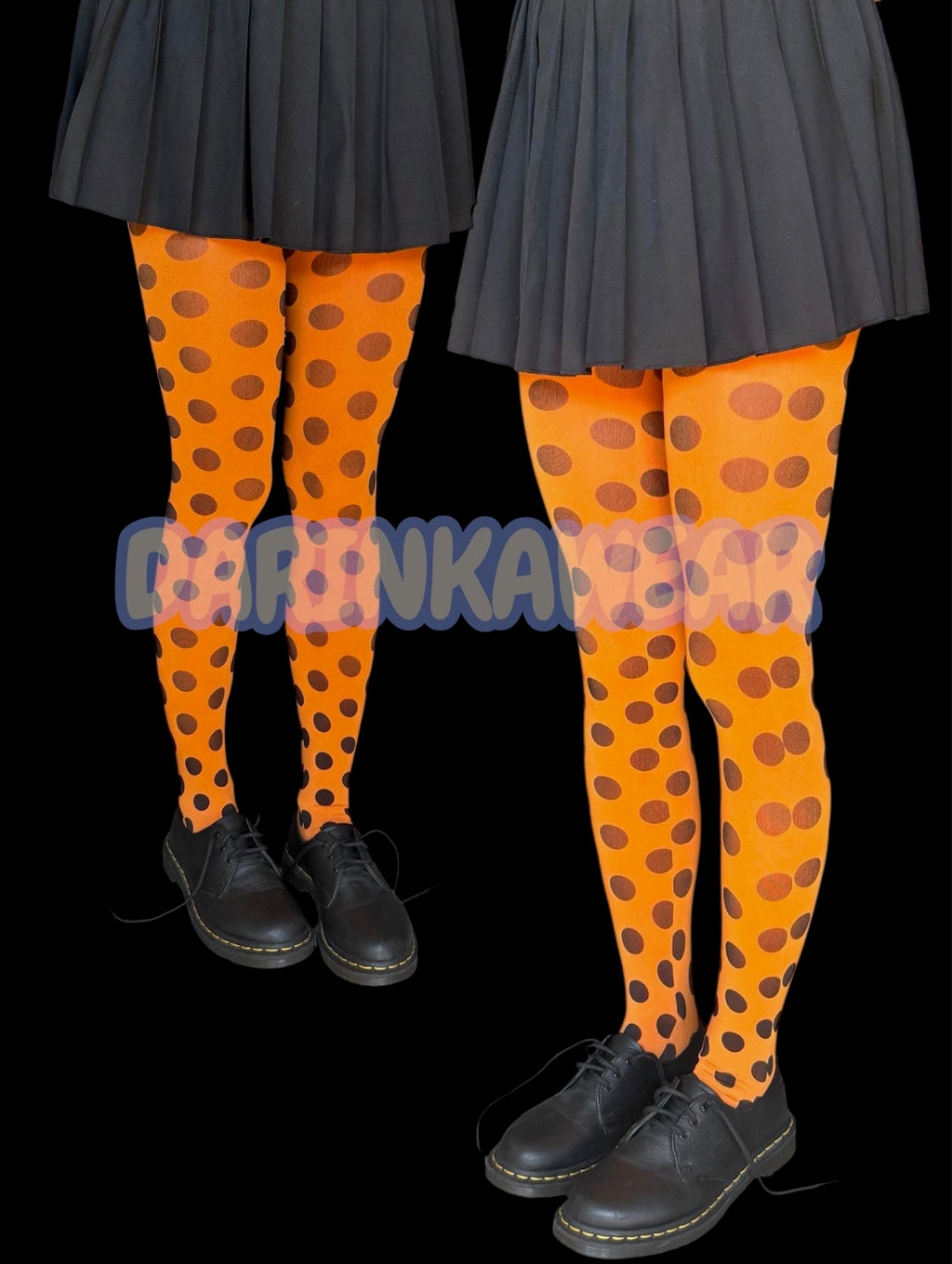 Orange Polka Dot Tights | Y2K Retro Dot Pattern Pantyhose