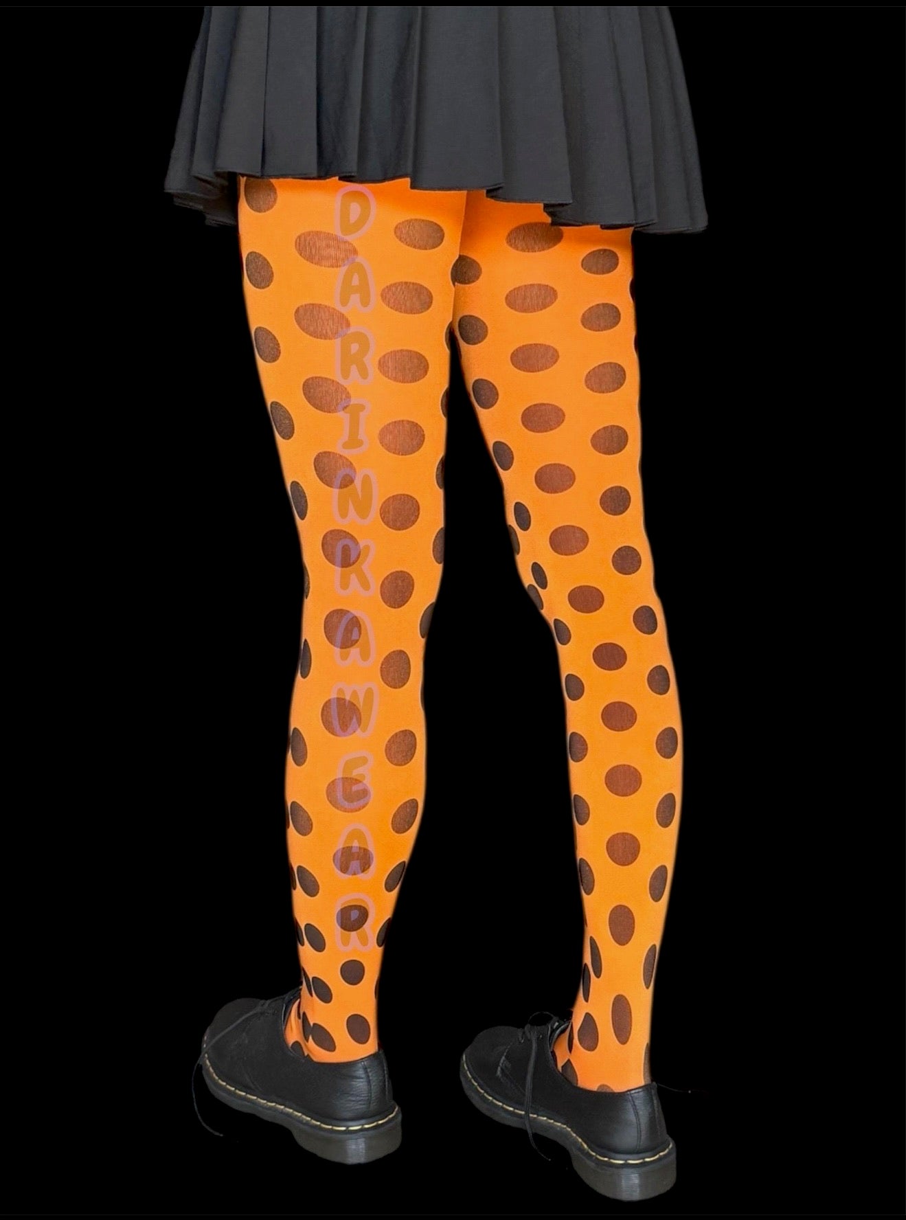 Orange Polka Dot Tights | Y2K Retro Dot Pattern Pantyhose