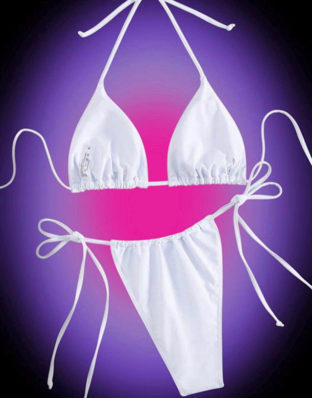 Eye Scream Bikini – Surreal White Bikini with Eyes & Screaming Mouth | Weirdcore Y2K Swimwear