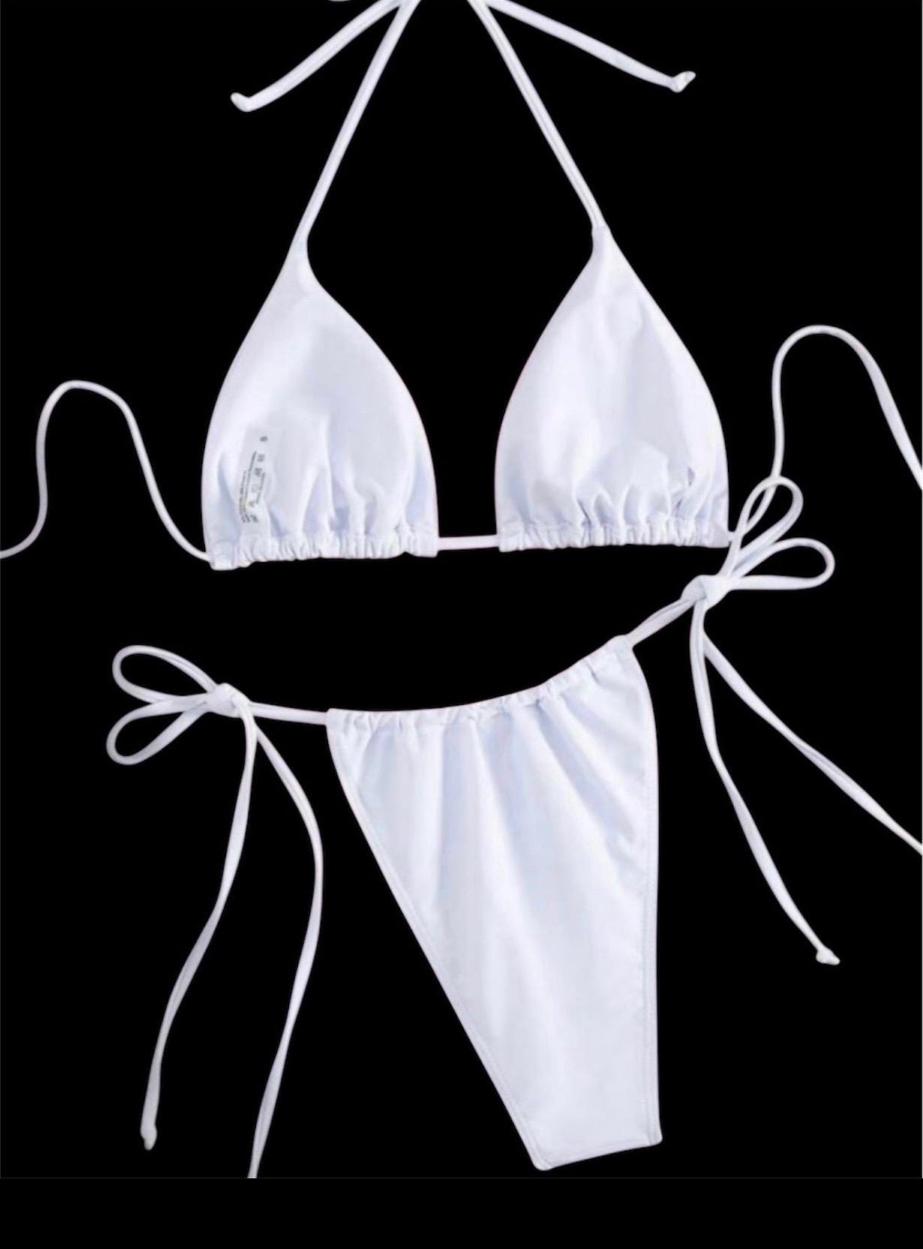 Y2K Gothic Cross Bikini, Alt Goth Swimsuit, Edgy Cross Print Triangle Bikini