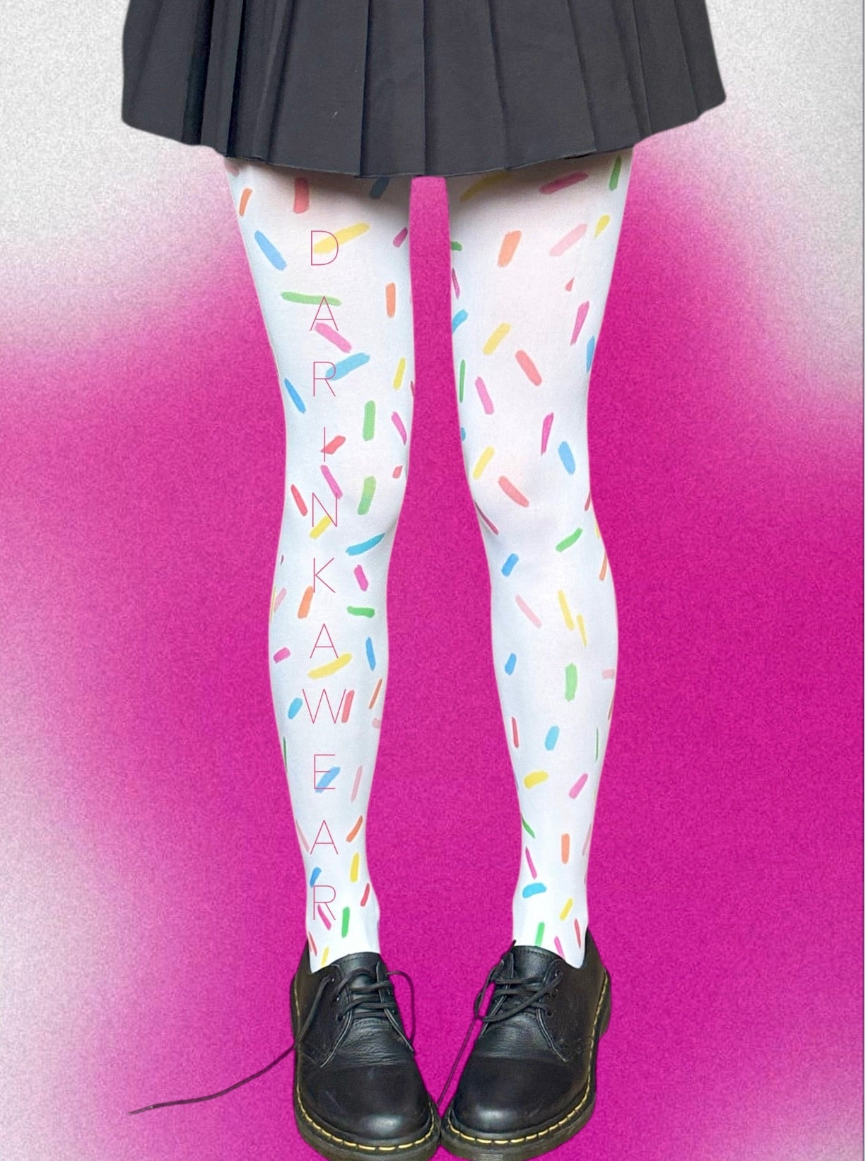 Candy Sprinkle Tights – Colorful White Pantyhose, Y2K Aesthetic Stockings, Cute Gift for Her, 80 DEN S-5XL