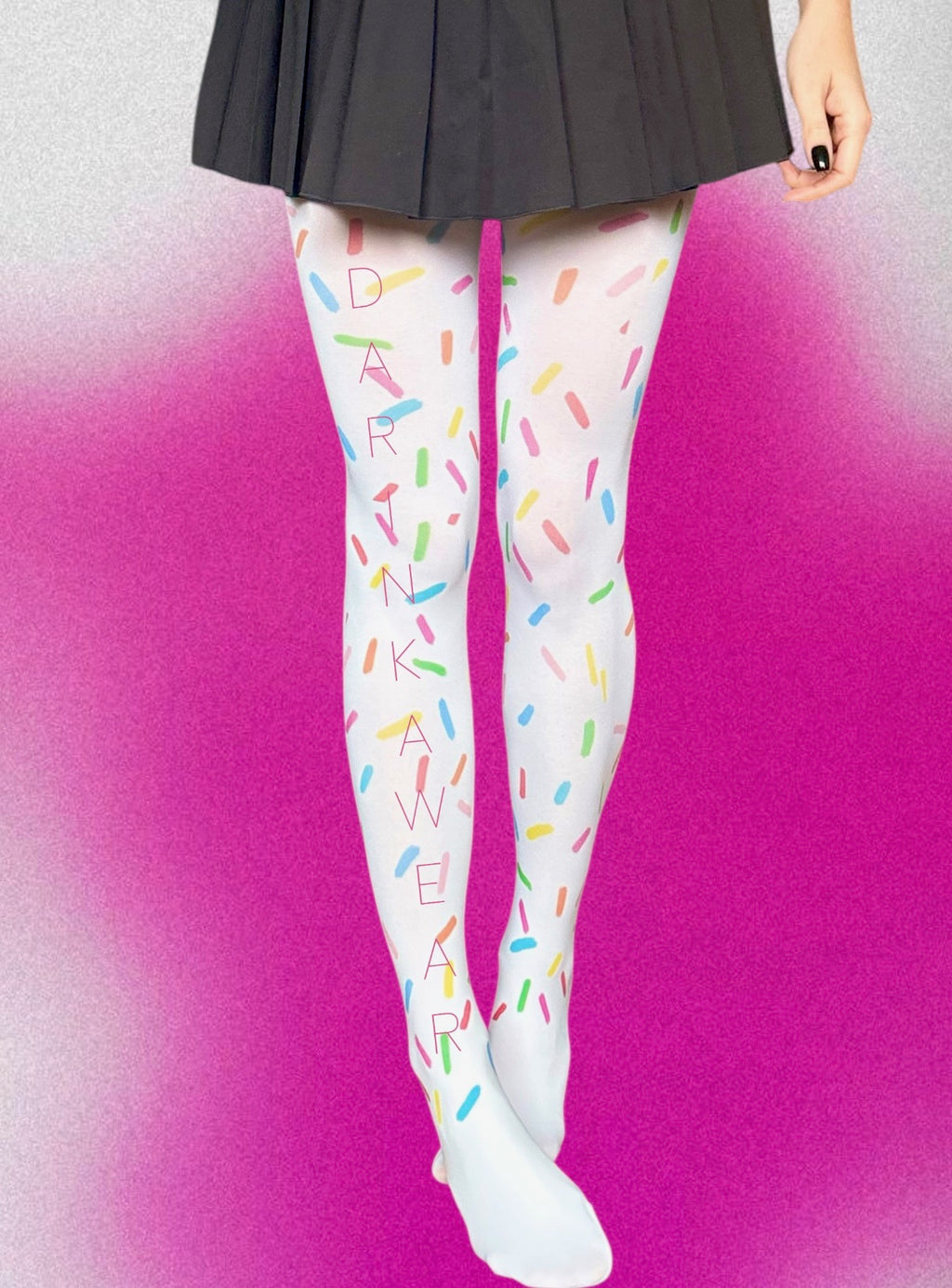 Candy Sprinkle Tights – Colorful White Pantyhose, Y2K Aesthetic Stockings, Cute Gift for Her, 80 DEN S-5XL