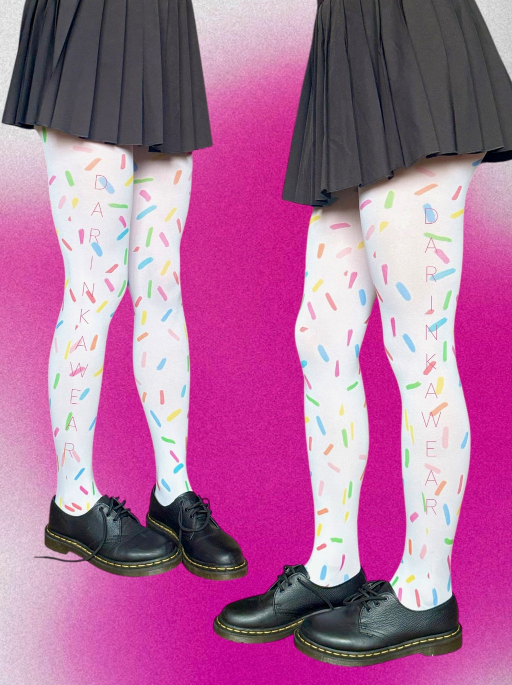 Candy Sprinkle Tights – Colorful White Pantyhose, Y2K Aesthetic Stockings, Cute Gift for Her, 80 DEN S-5XL