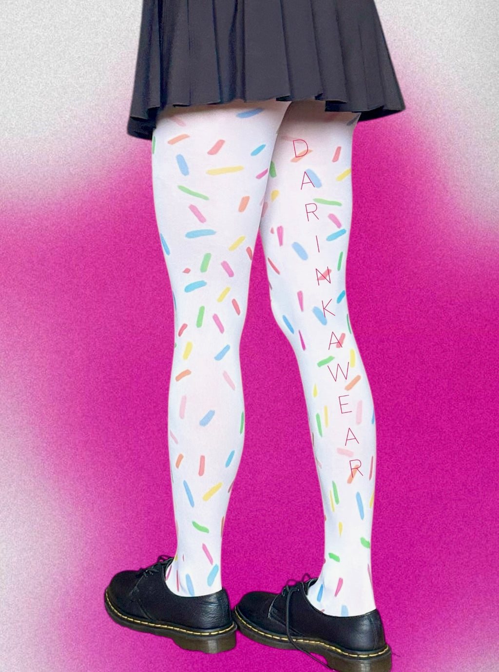 Candy Sprinkle Tights – Colorful White Pantyhose, Y2K Aesthetic Stockings, Cute Gift for Her, 80 DEN S-5XL