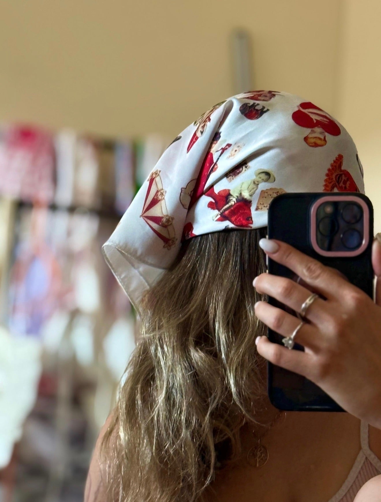 Vintage Circuscore Satin Bandana – Clowncore Scarf Top / Hair Wrap / Belt | Multi-Way Accessory