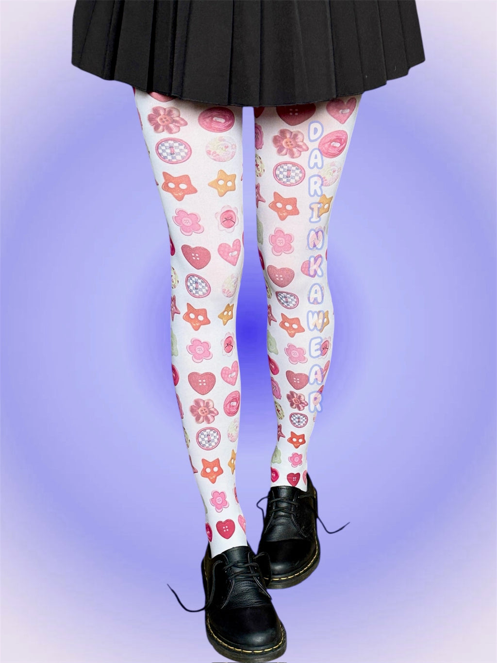 Button Print Tights | Kawaii Button Tights | Pastel Y2K Pantyhose