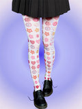 Button Print Tights | Kawaii Button Tights | Pastel Y2K Pantyhose