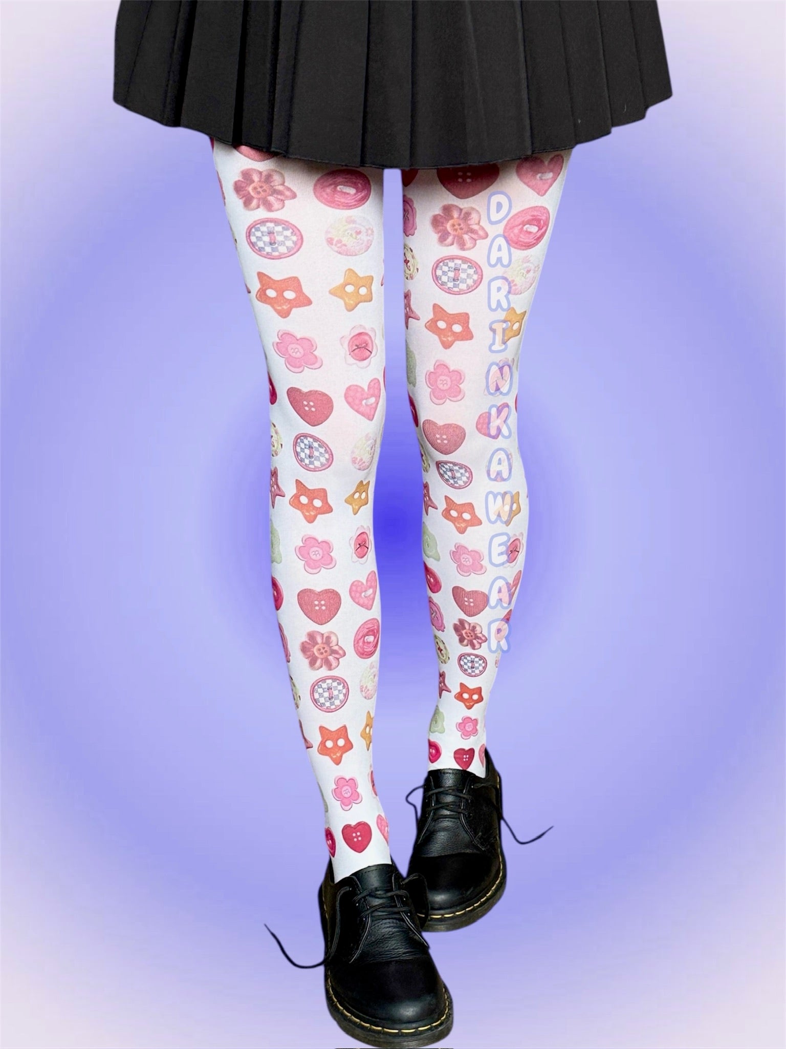 Button Print Tights | Kawaii Button Tights | Pastel Y2K Pantyhose