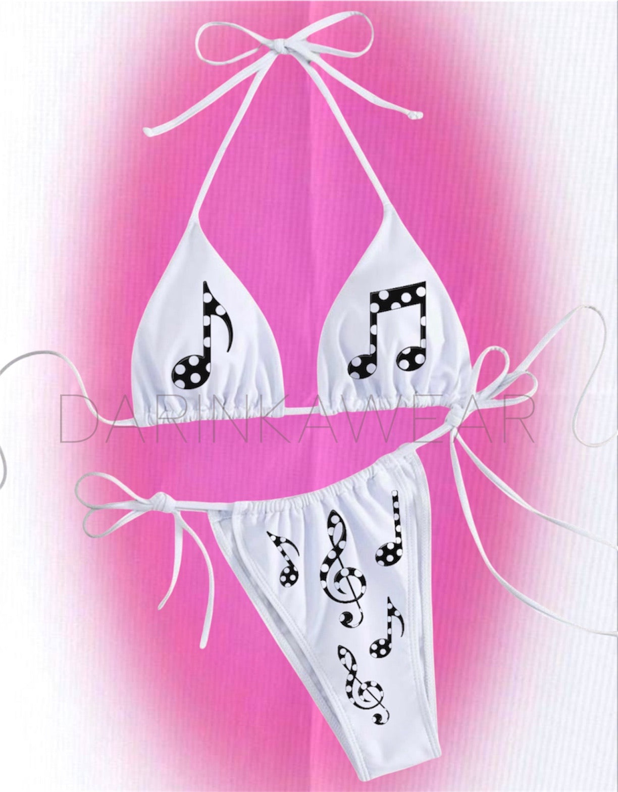 Music Note Bikini Set Y2K | Cute Music Swimsuit