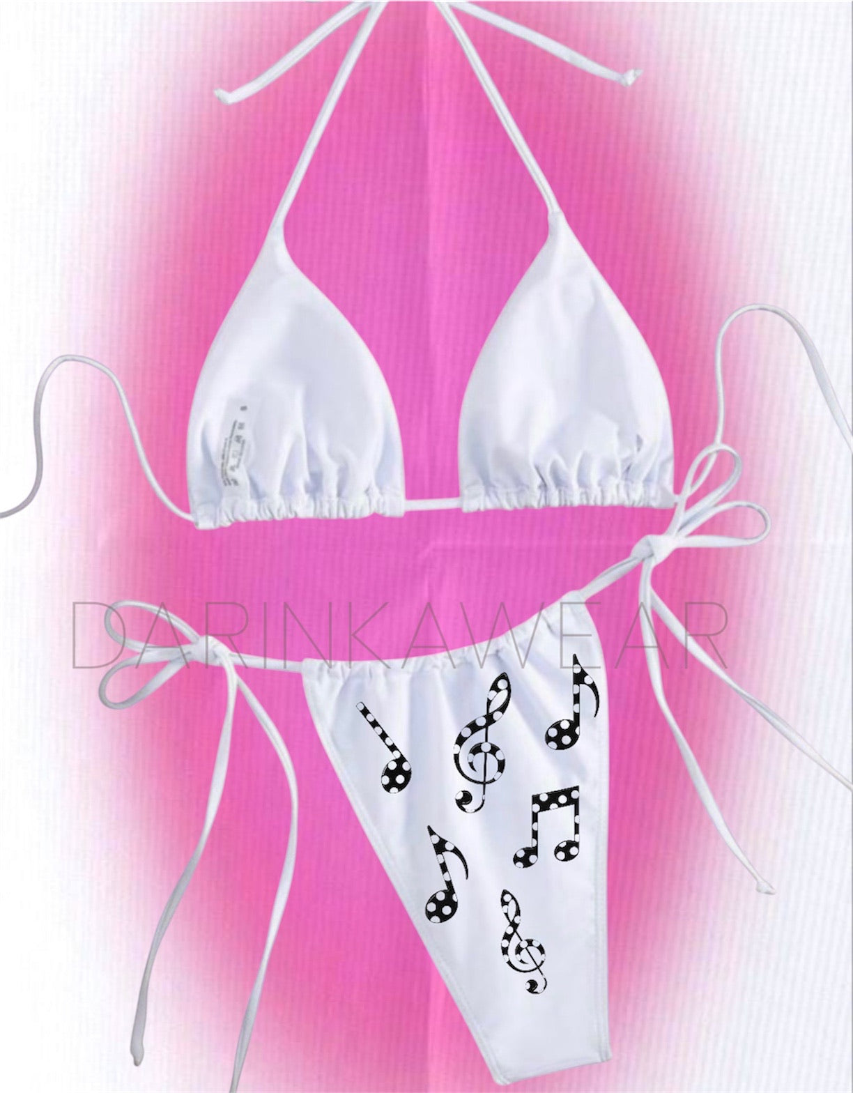 Music Note Bikini Set Y2K | Cute Music Swimsuit