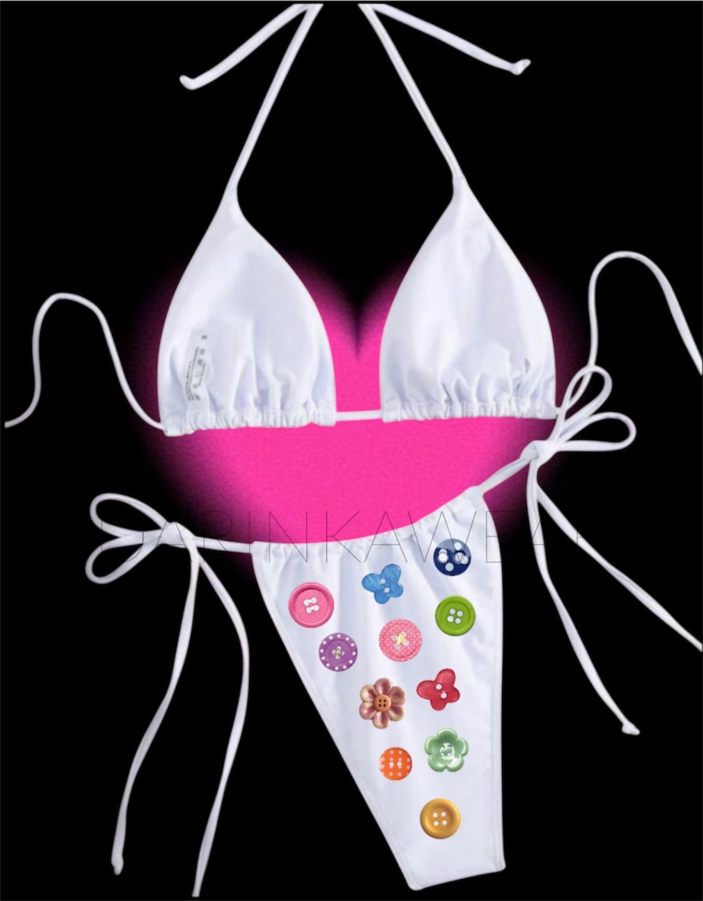 Button Bikini Set Y2K | Kawaii Swimsuit | Colorful Coquette Bikini