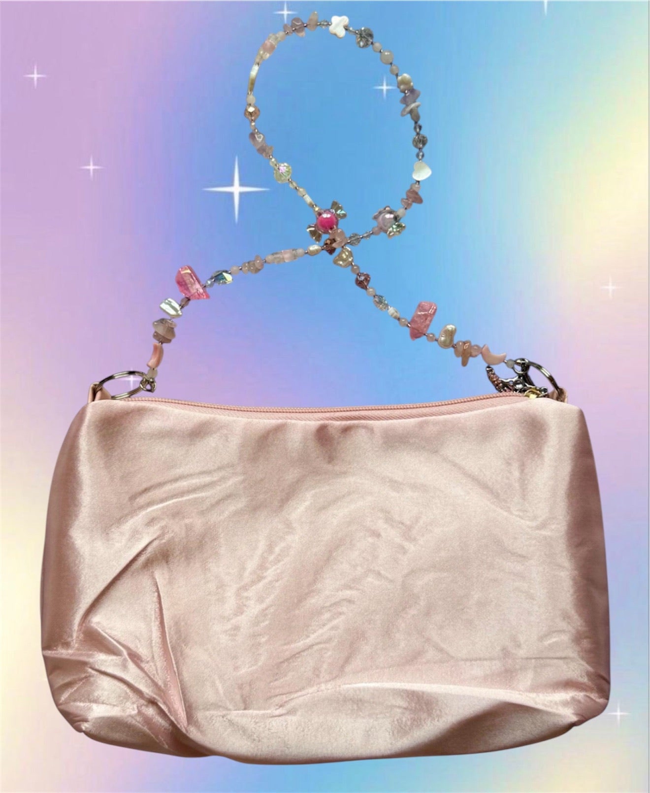 Vintage Babycore Bag with Gemstone Strap – Handmade Y2K Fairycore Purse