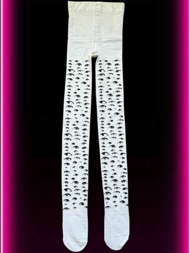 All-Seeing Eyes Tights – Dark Y2K Surreal Statement Pantyhose