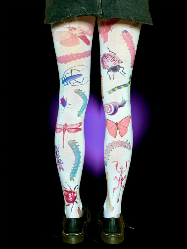 Insect Art Tights – Surreal Naturecore Y2K Statement Pantyhose