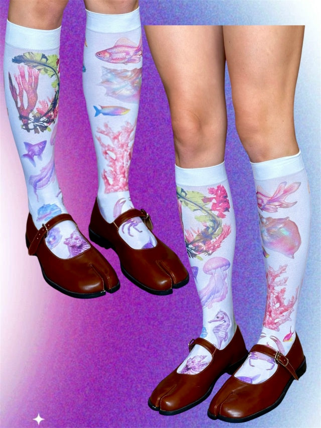 Ocean Dream Art Socks – Fantasy Fairycore Knee-High Socks