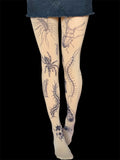 Insect Tattoo Tights – Dark Art Gothic Statement Pantyhose