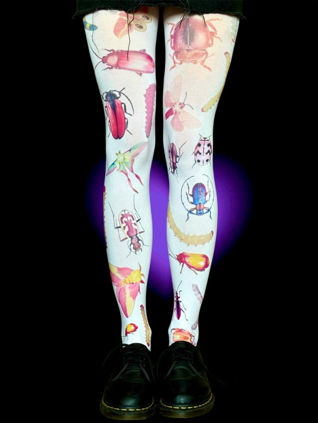 Insect Art Tights – Surreal Naturecore Y2K Statement Pantyhose
