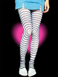 Spiral Striped Tights – Minimal Y2K Optical Illusion Pantyhose