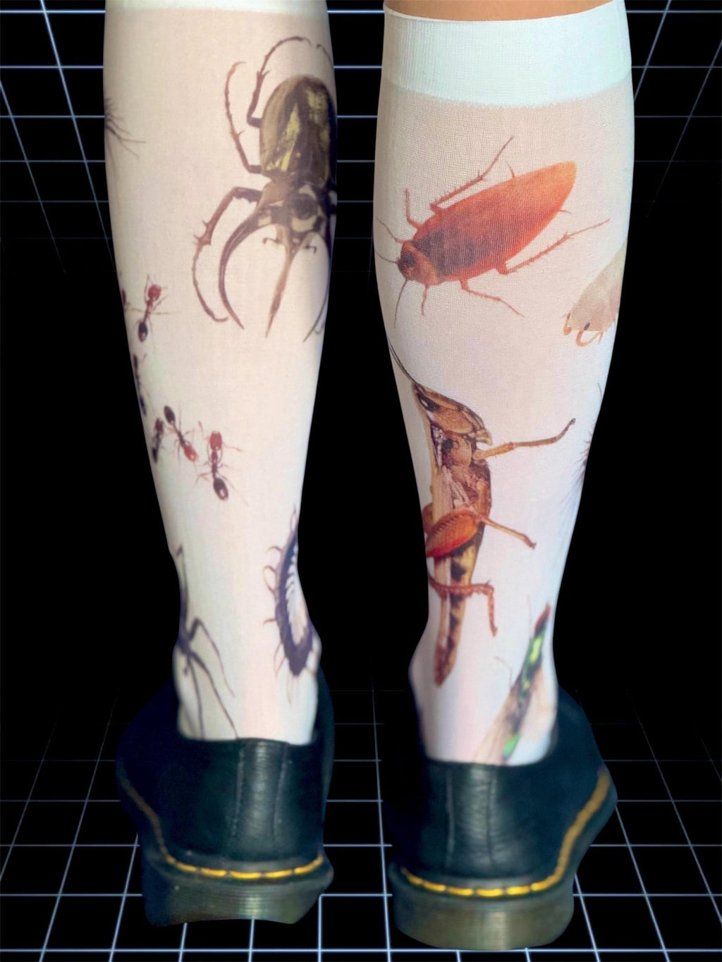 Entomology Art Knee-High Socks – Gothic Insect Illustration Socks