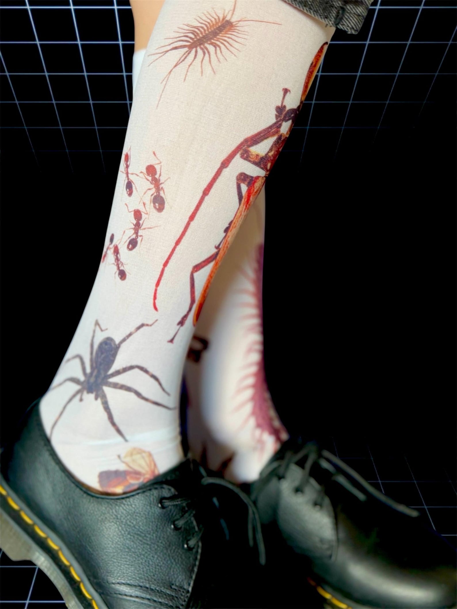 Entomology Art Knee-High Socks – Gothic Insect Illustration Socks