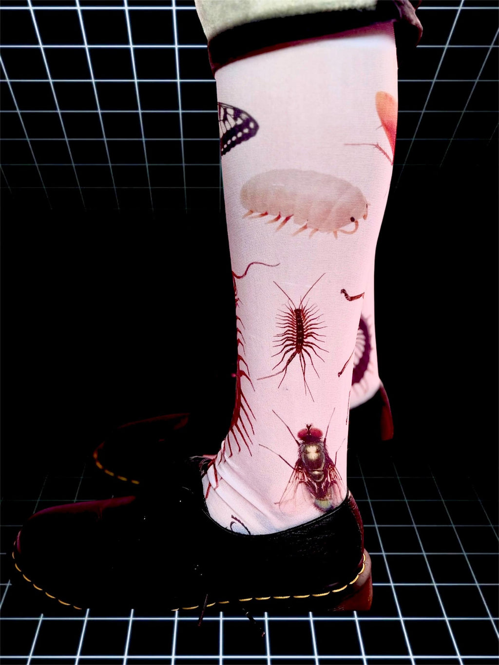Entomology Art Knee-High Socks – Gothic Insect Illustration Socks