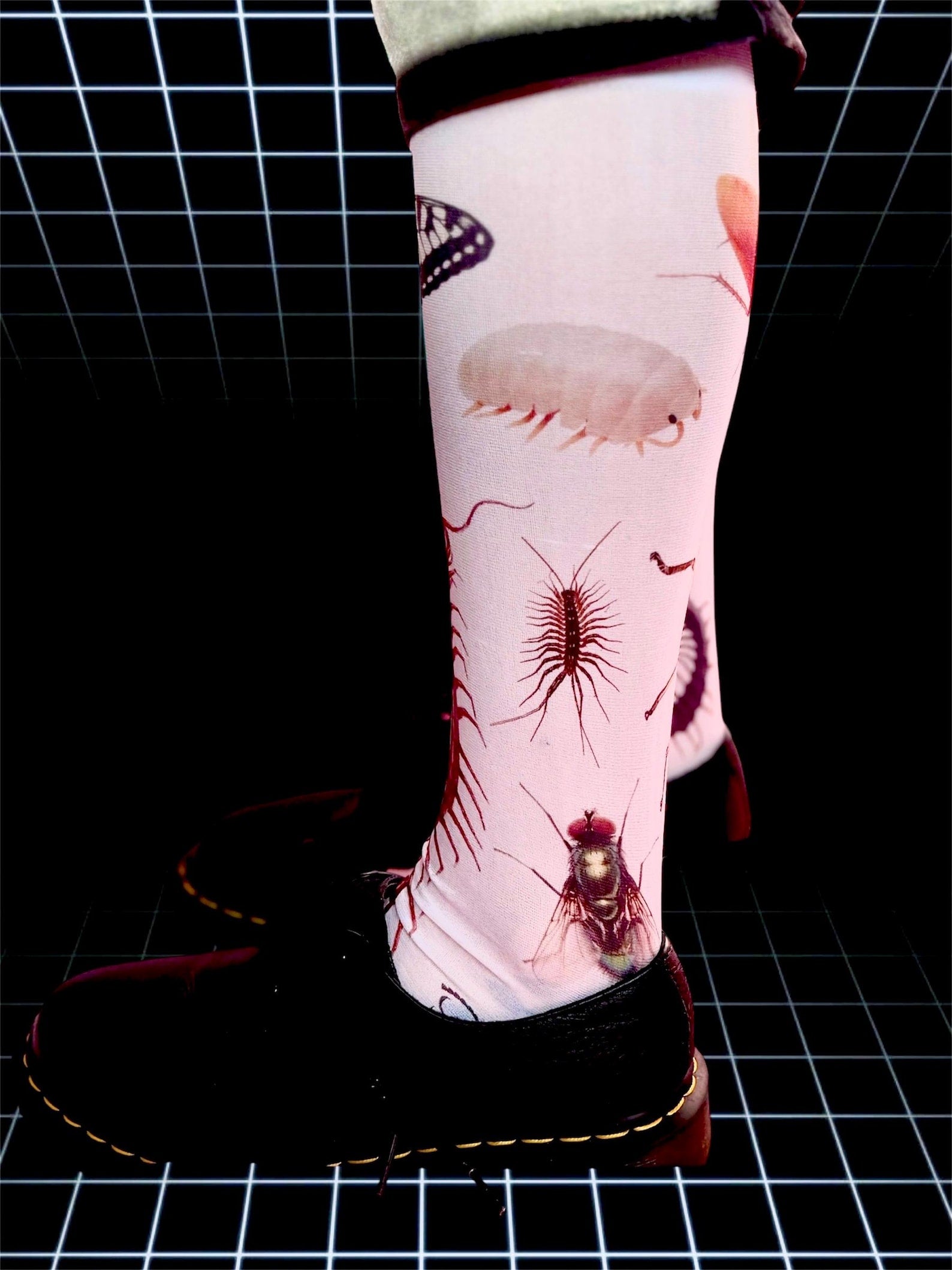 Entomology Art Knee-High Socks – Gothic Insect Illustration Socks