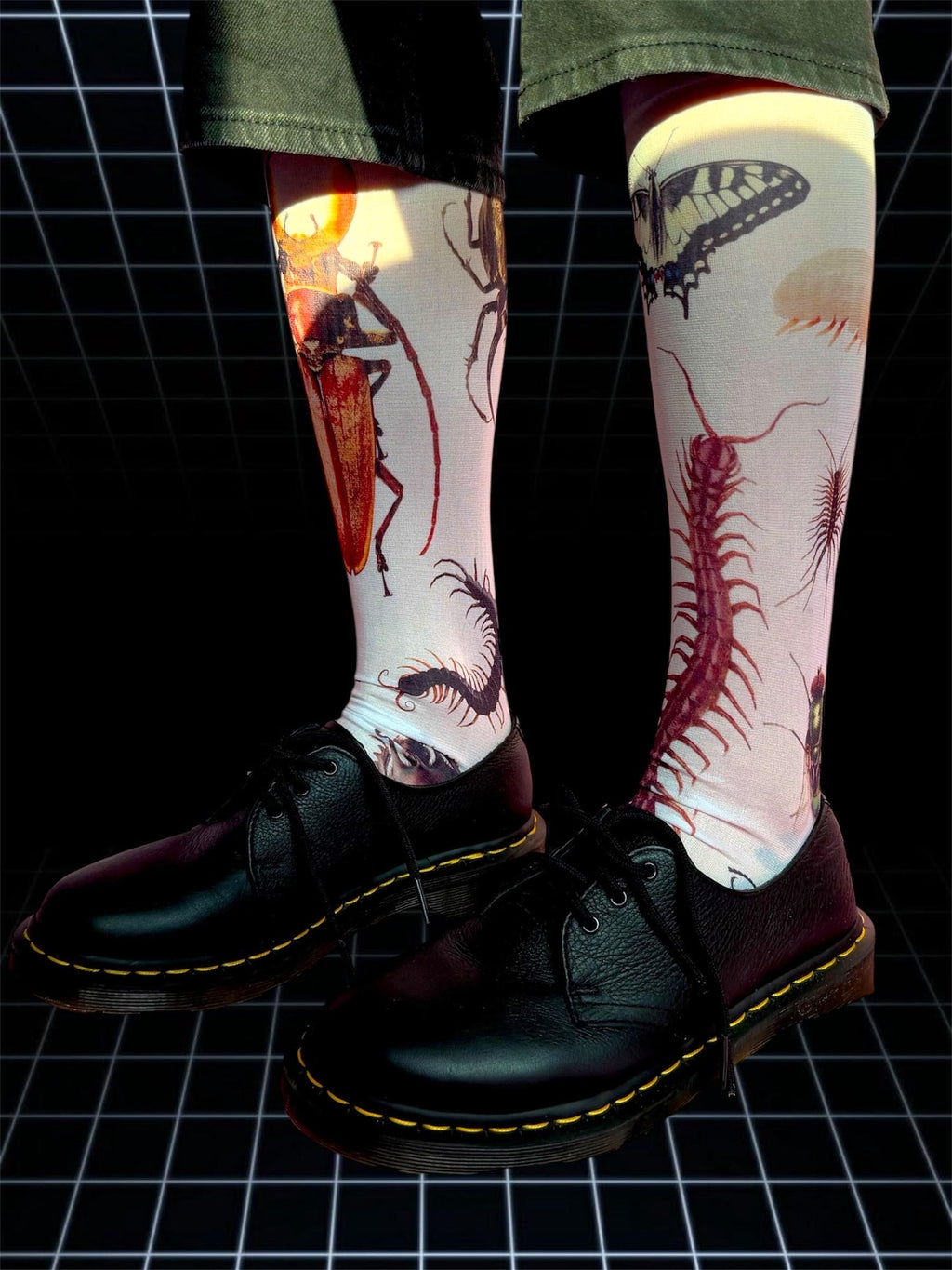 Entomology Art Knee-High Socks – Gothic Insect Illustration Socks