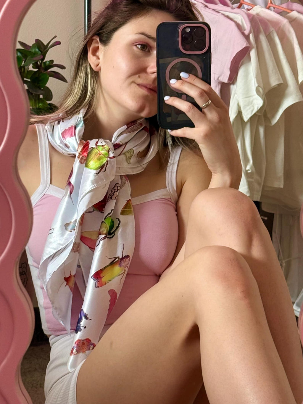 Insect Dream Bandana — Satin Bug Print Headscarf