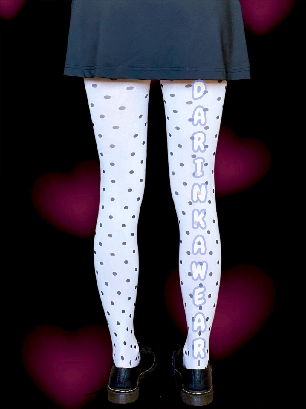 Polka Dot Tights – White Sheer Pantyhose with Black Dots, Y2K Vintage Stockings