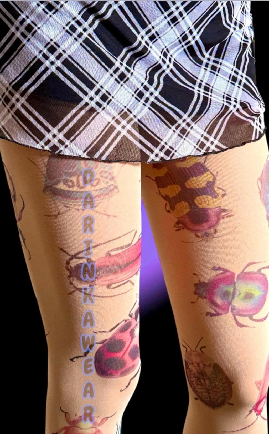 Beetle Art Tights – Dark Entomology Y2K Statement Pantyhose