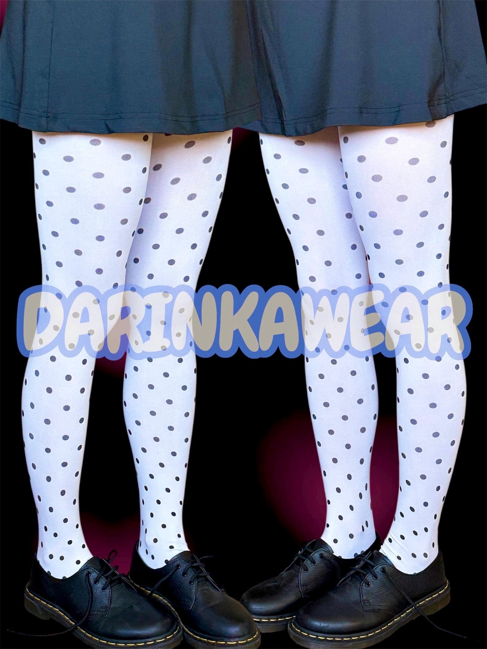 Polka Dot Tights – White Sheer Pantyhose with Black Dots, Y2K Vintage Stockings