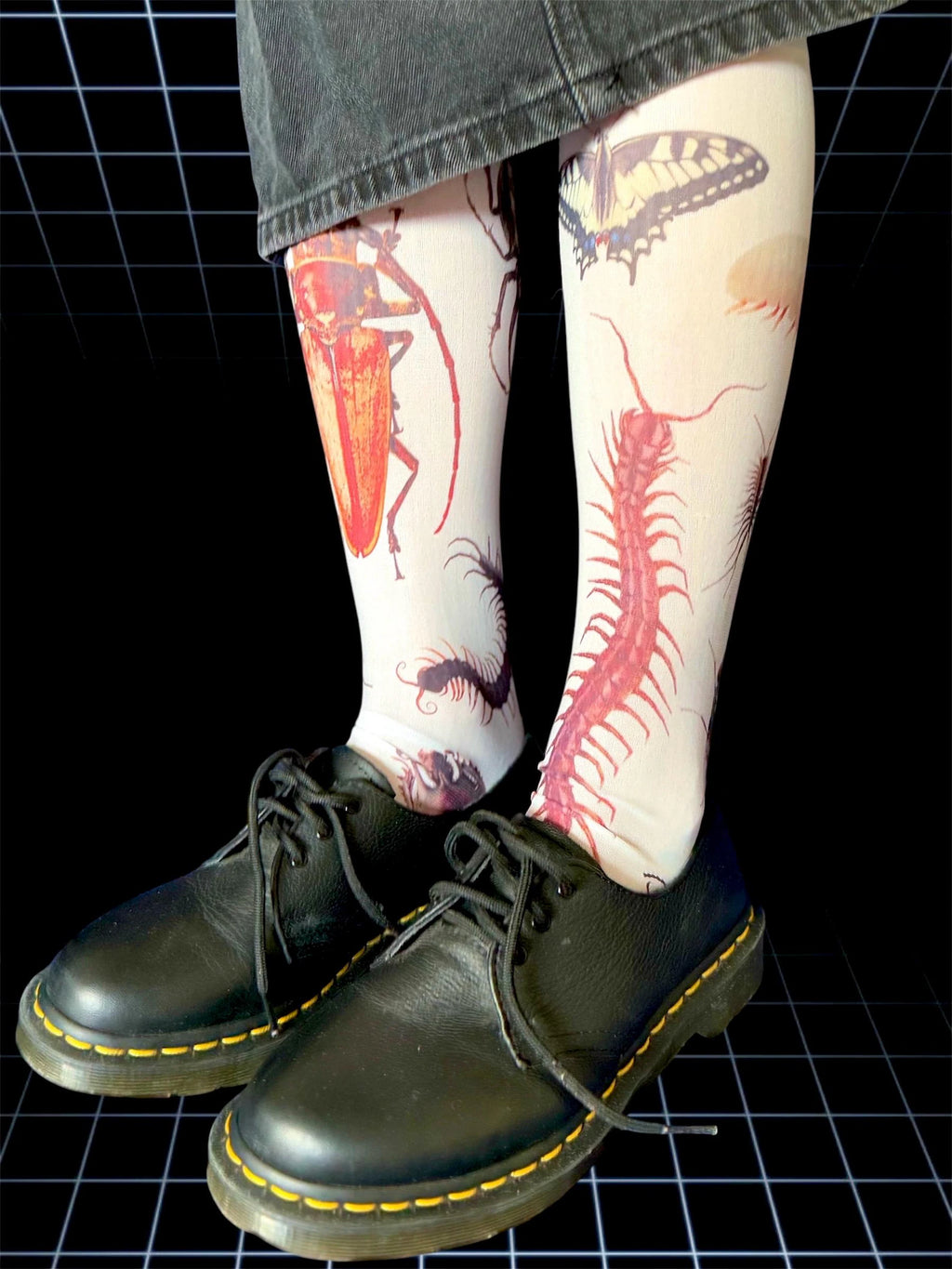Entomology Art Knee-High Socks – Gothic Insect Illustration Socks