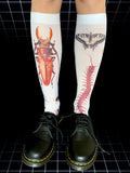 Entomology Art Knee-High Socks – Gothic Insect Illustration Socks