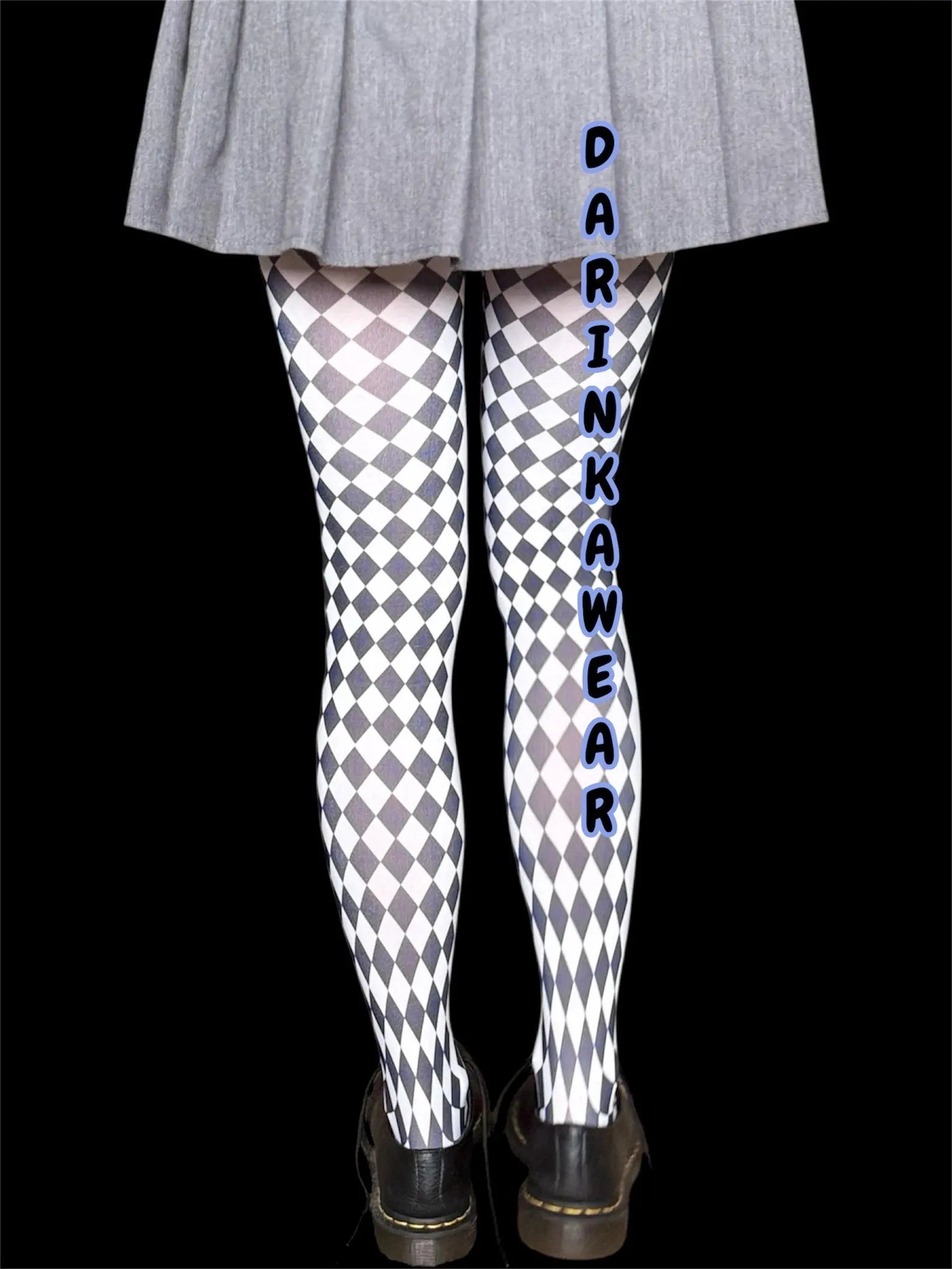 Harlequin Check Tights — Diamond Pattern Statement Tights