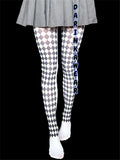 Harlequin Check Tights — Diamond Pattern Statement Tights