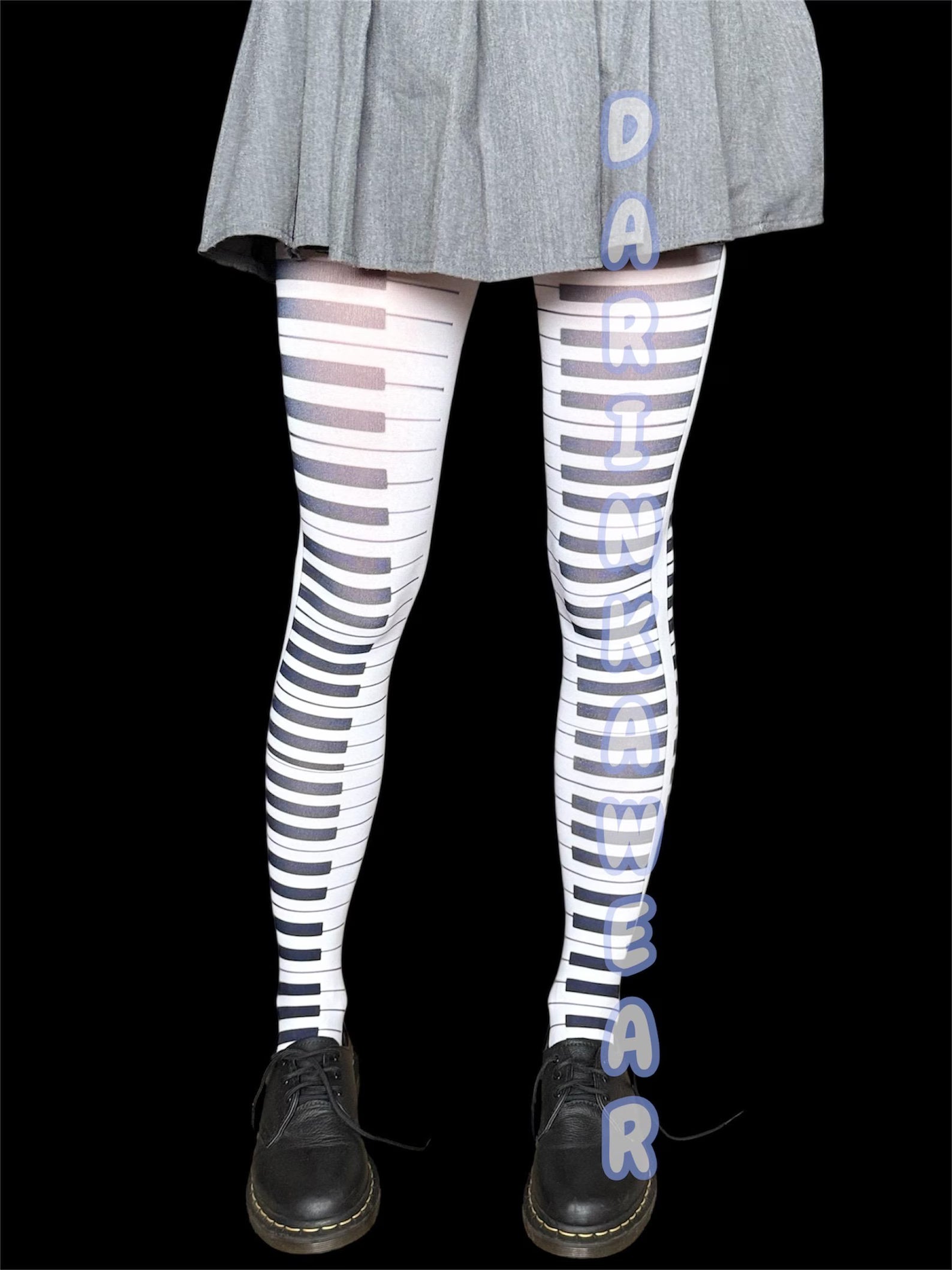 Piano Keyboard Tights | Music Note Pantyhose | Gothic Y2K Alt Festival Stockings | Musician Gift Cosplay Legwear S–5XL