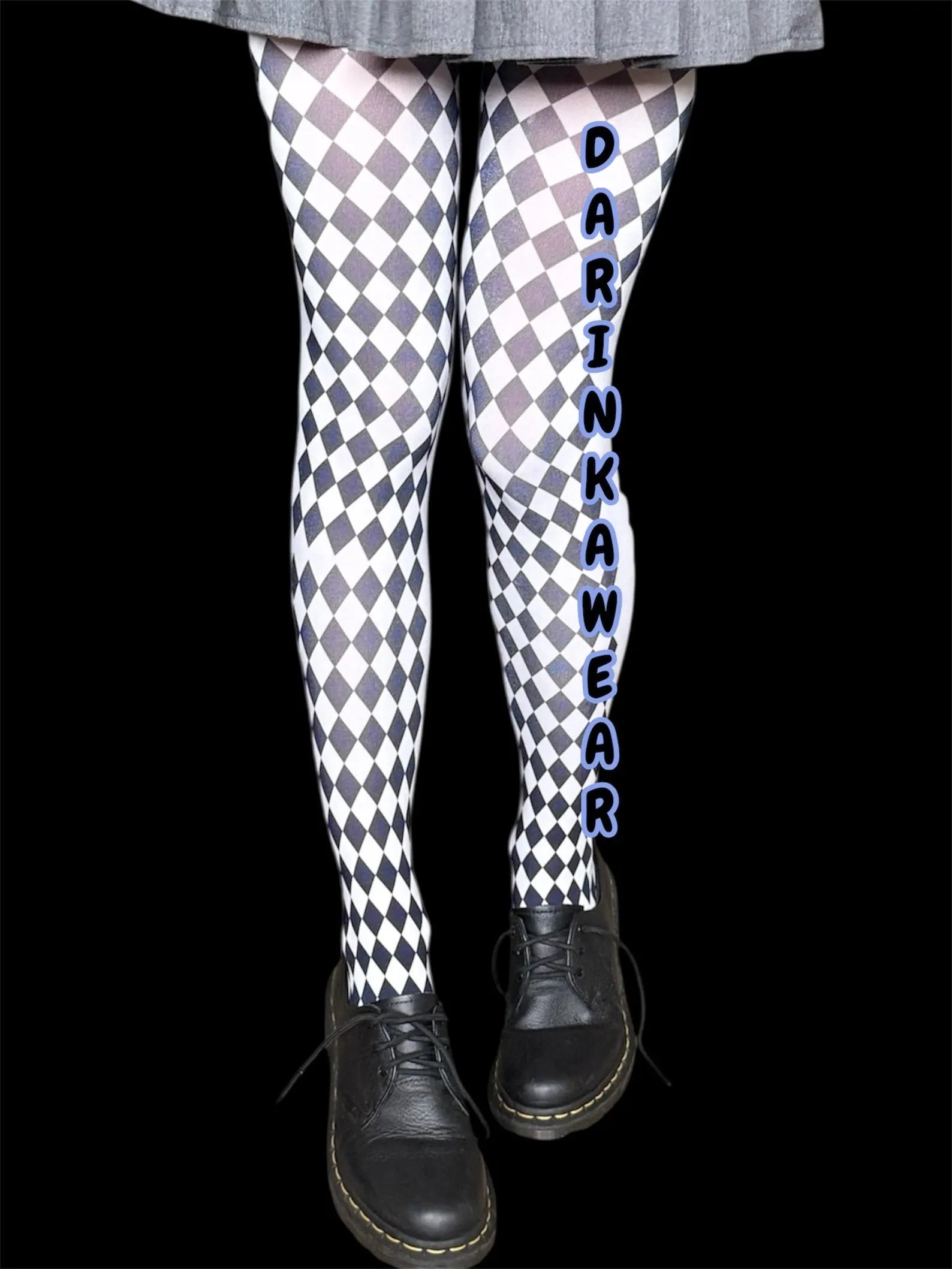 Harlequin Check Tights — Diamond Pattern Statement Tights