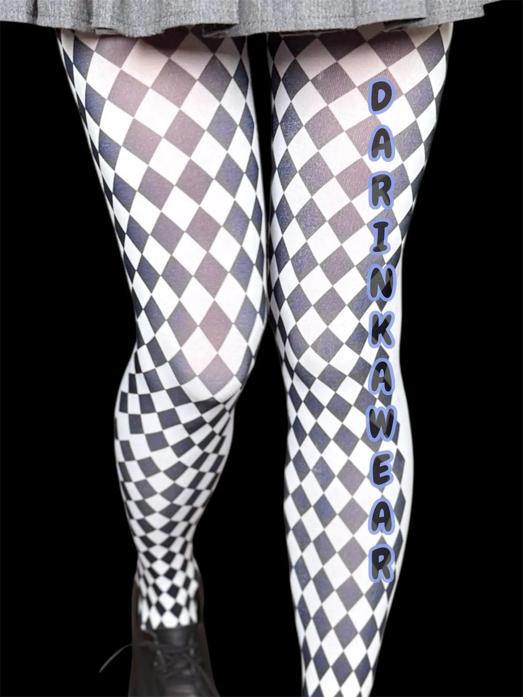 Harlequin Check Tights — Diamond Pattern Statement Tights