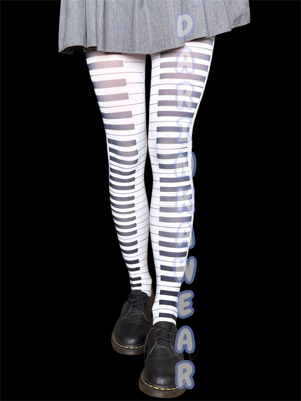 Piano Keyboard Tights | Music Note Pantyhose | Gothic Y2K Alt Festival Stockings | Musician Gift Cosplay Legwear S–5XL