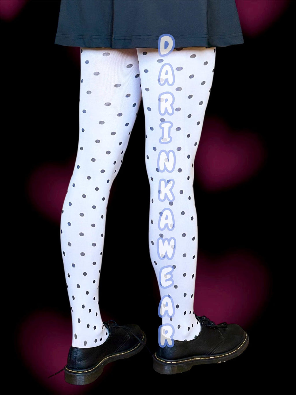 Polka Dot Tights – White Sheer Pantyhose with Black Dots, Y2K Vintage Stockings